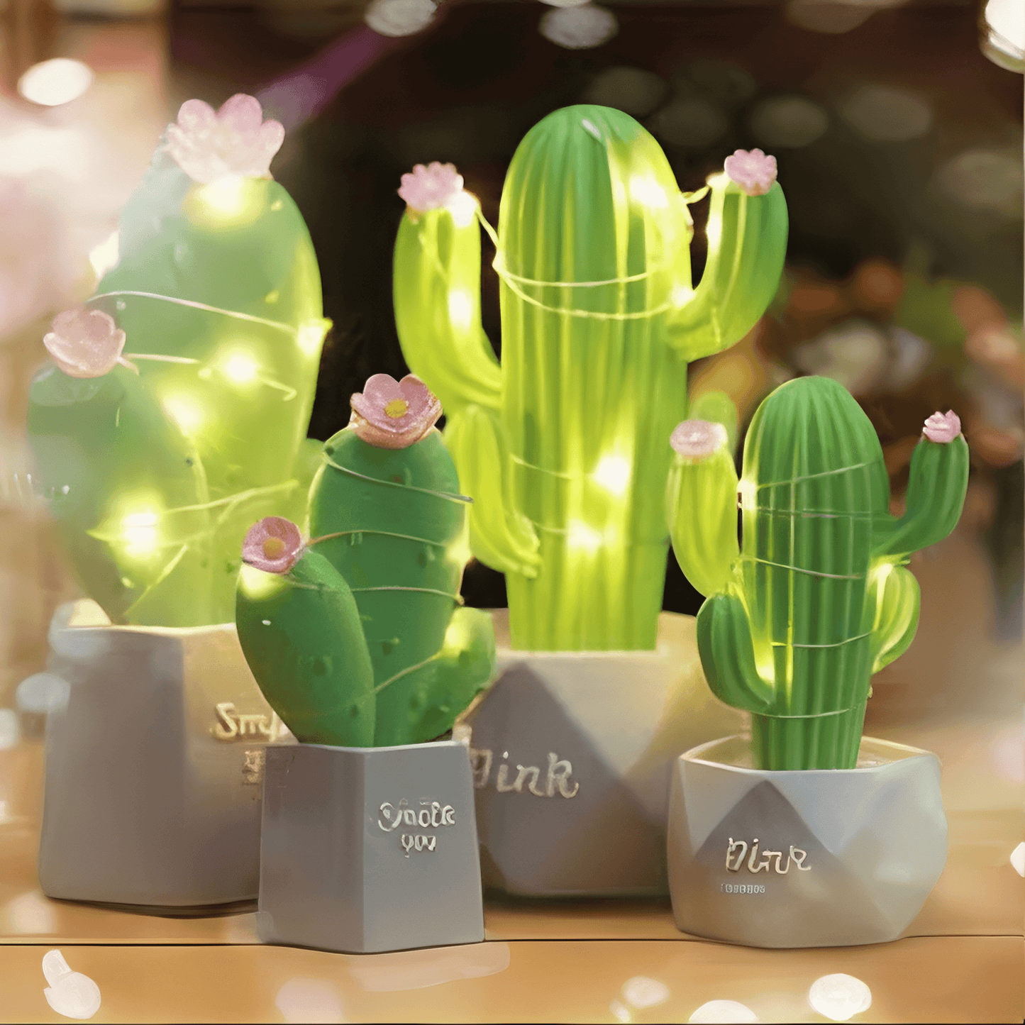 Light grace Mini Cactus Night Lamps - Gold A
