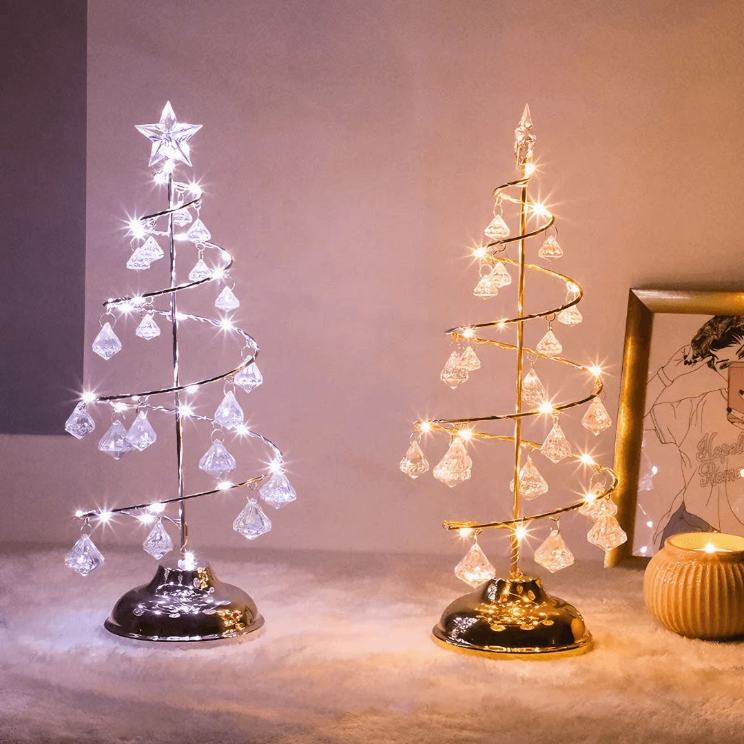 Lightgrace Crystal Christmas Tree Lamp - Gold