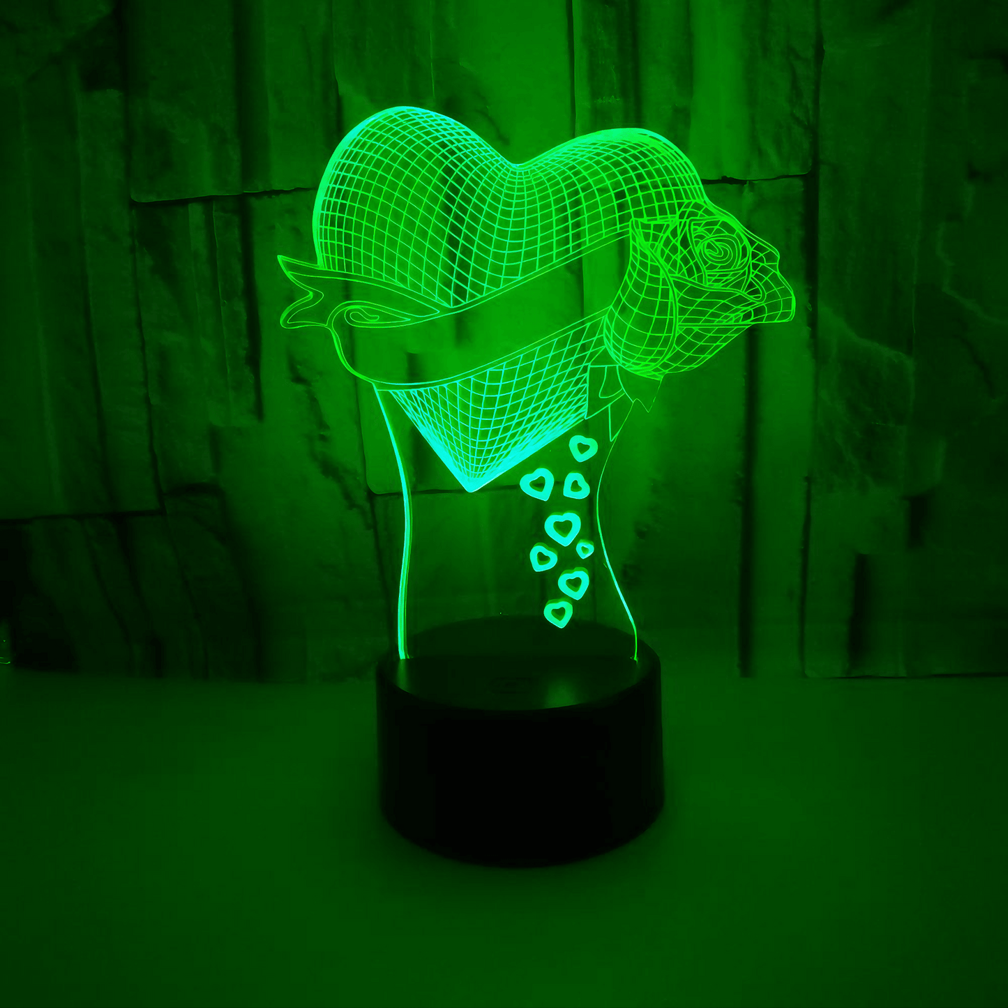 night lights from Light grace Heart Rose 3D Lamp