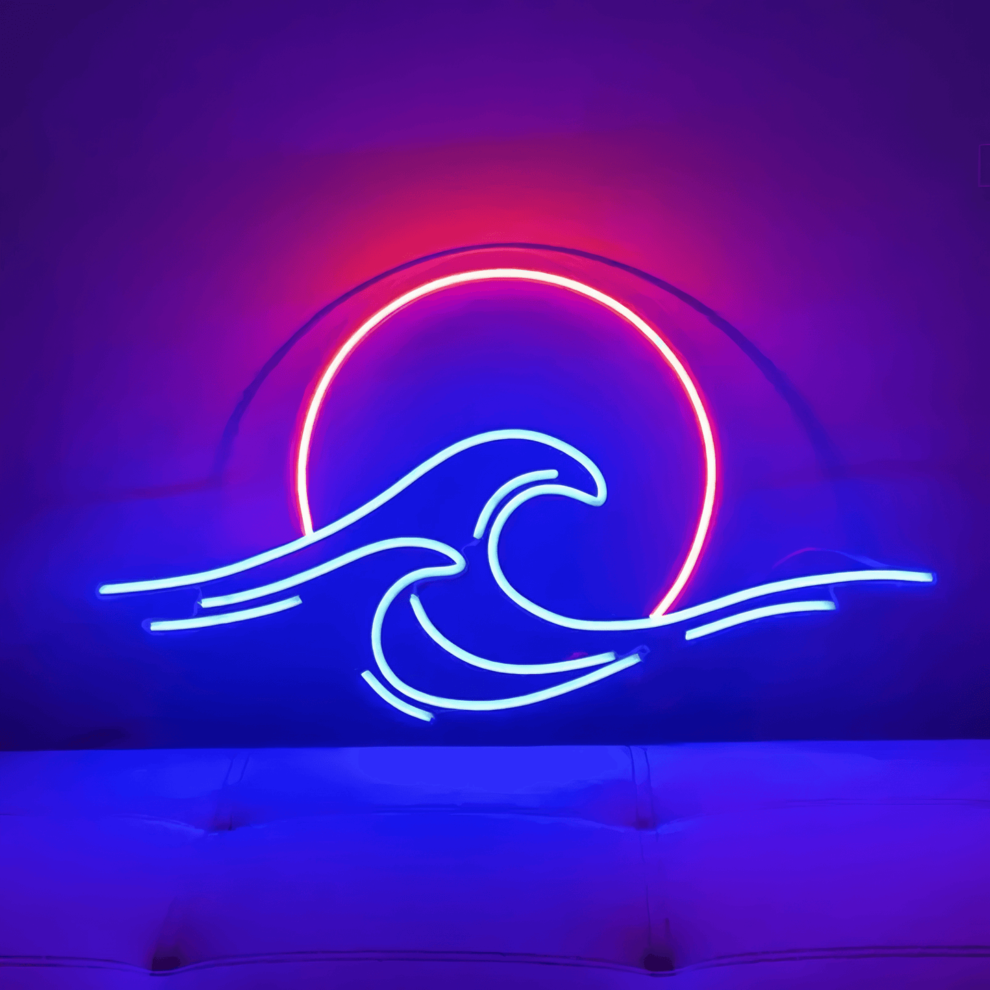 Light grace Lunar Moon Wave Neon Sign - Navy-Pink / AU