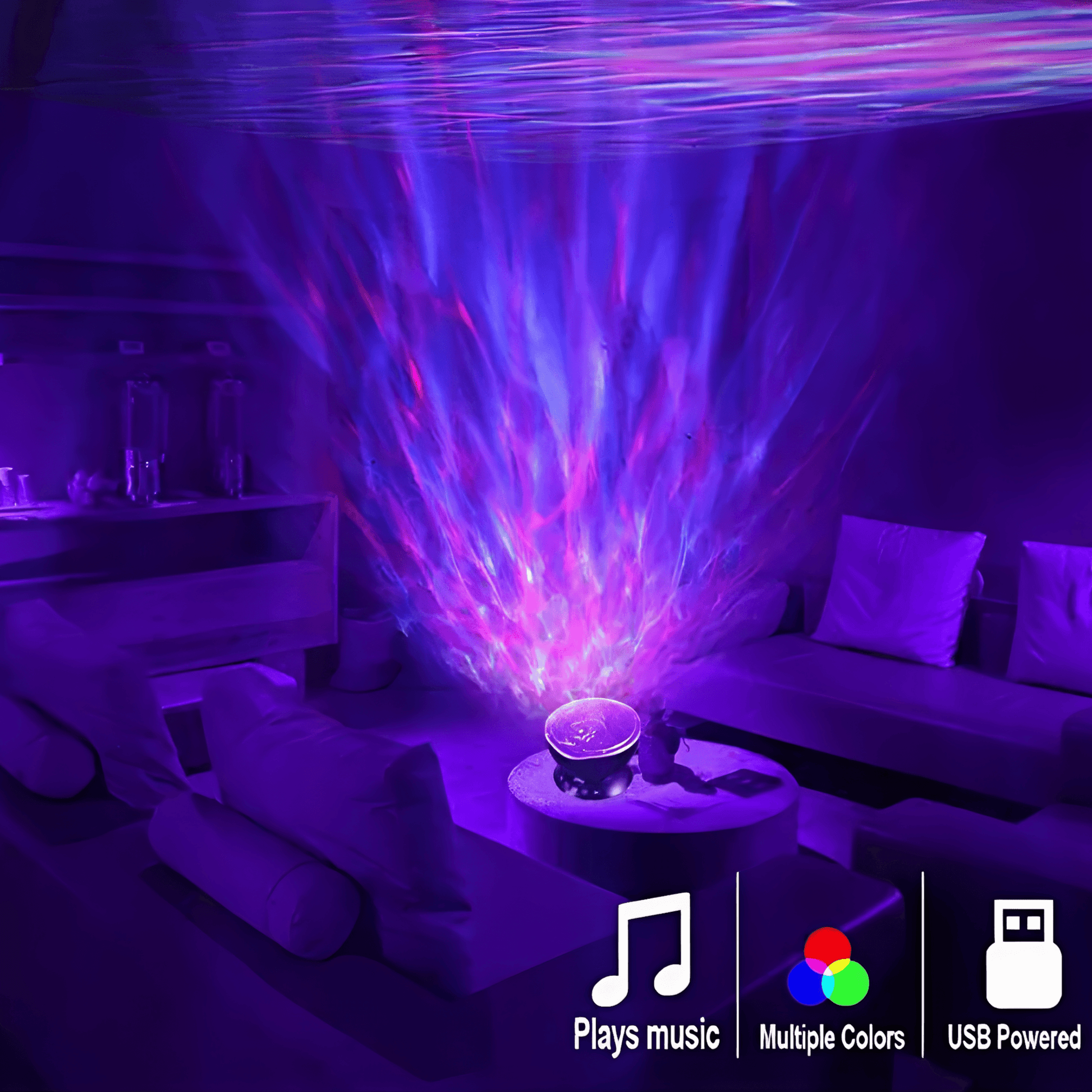 Lightgrace Ocean Waves Projector - White