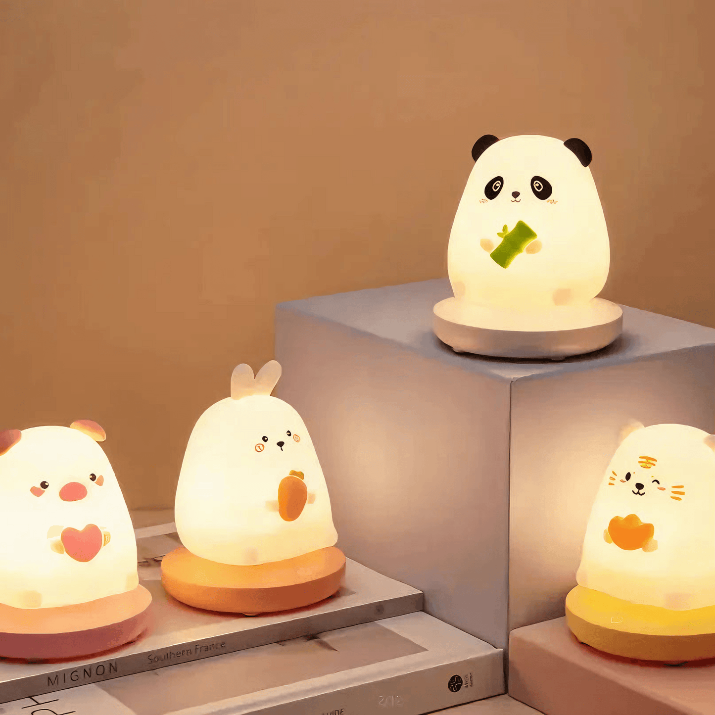 Light grace Cute Animal Night Lamp glowing in dark room
