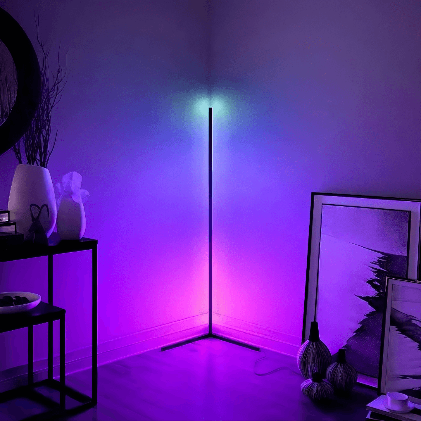 RGB Corner Floor Lamp from Light grace in room corner