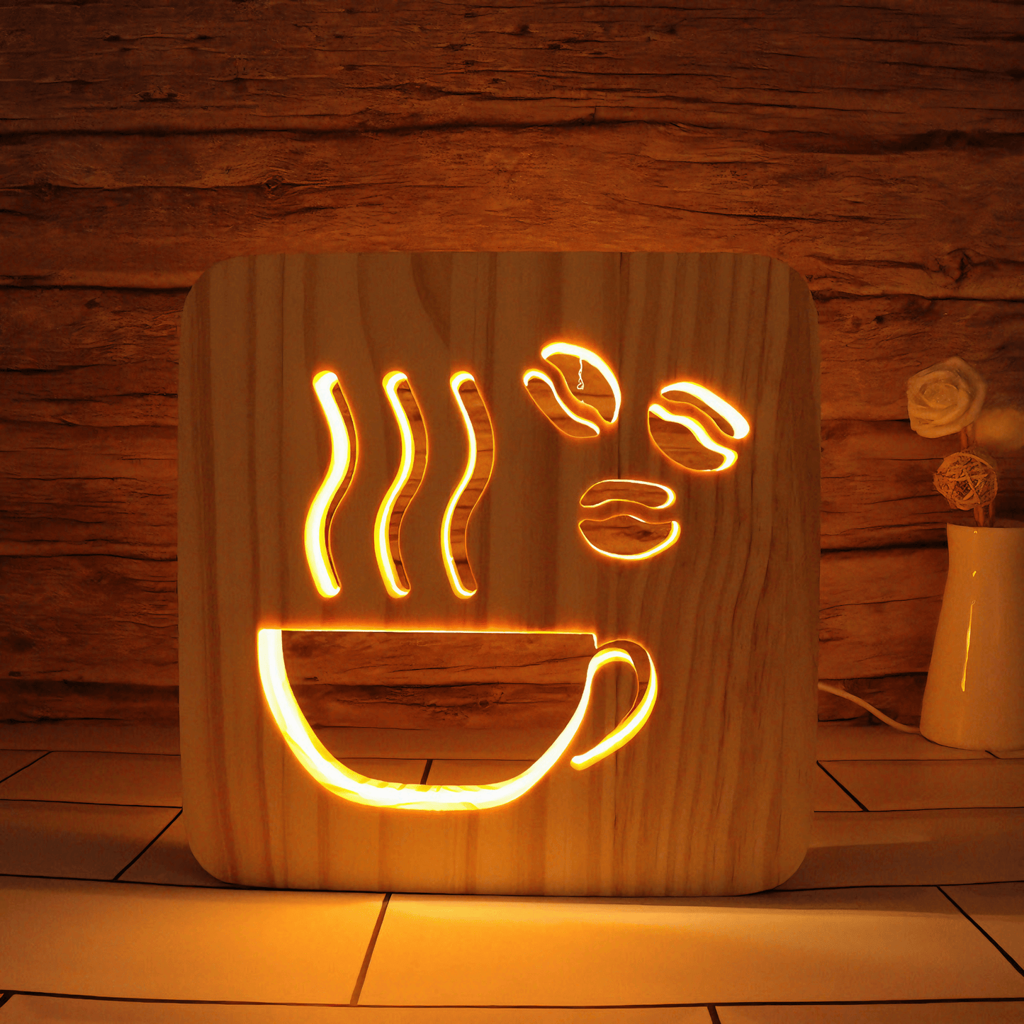 Lightgrace Wooden Coffee Night Lamp - Default Title