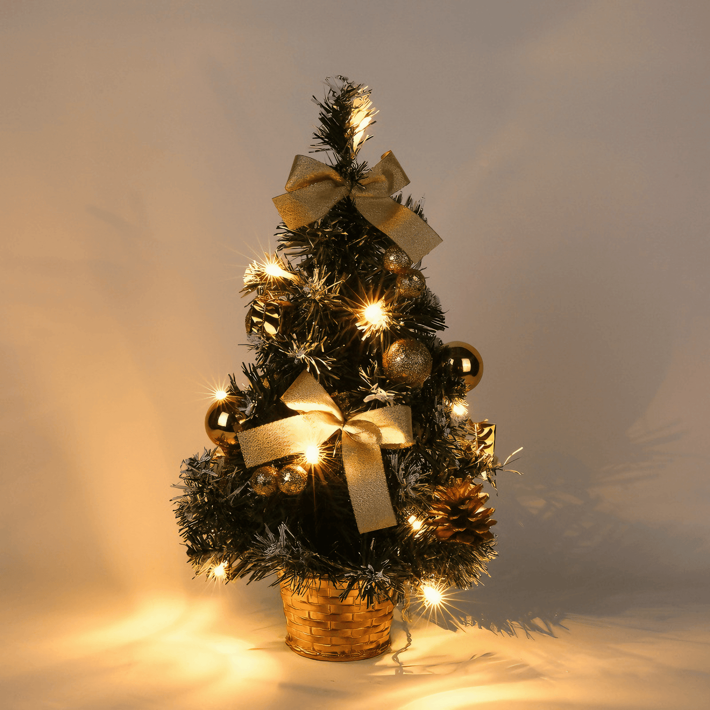 Light grace Decorative Christmas Tree glowing in dark room