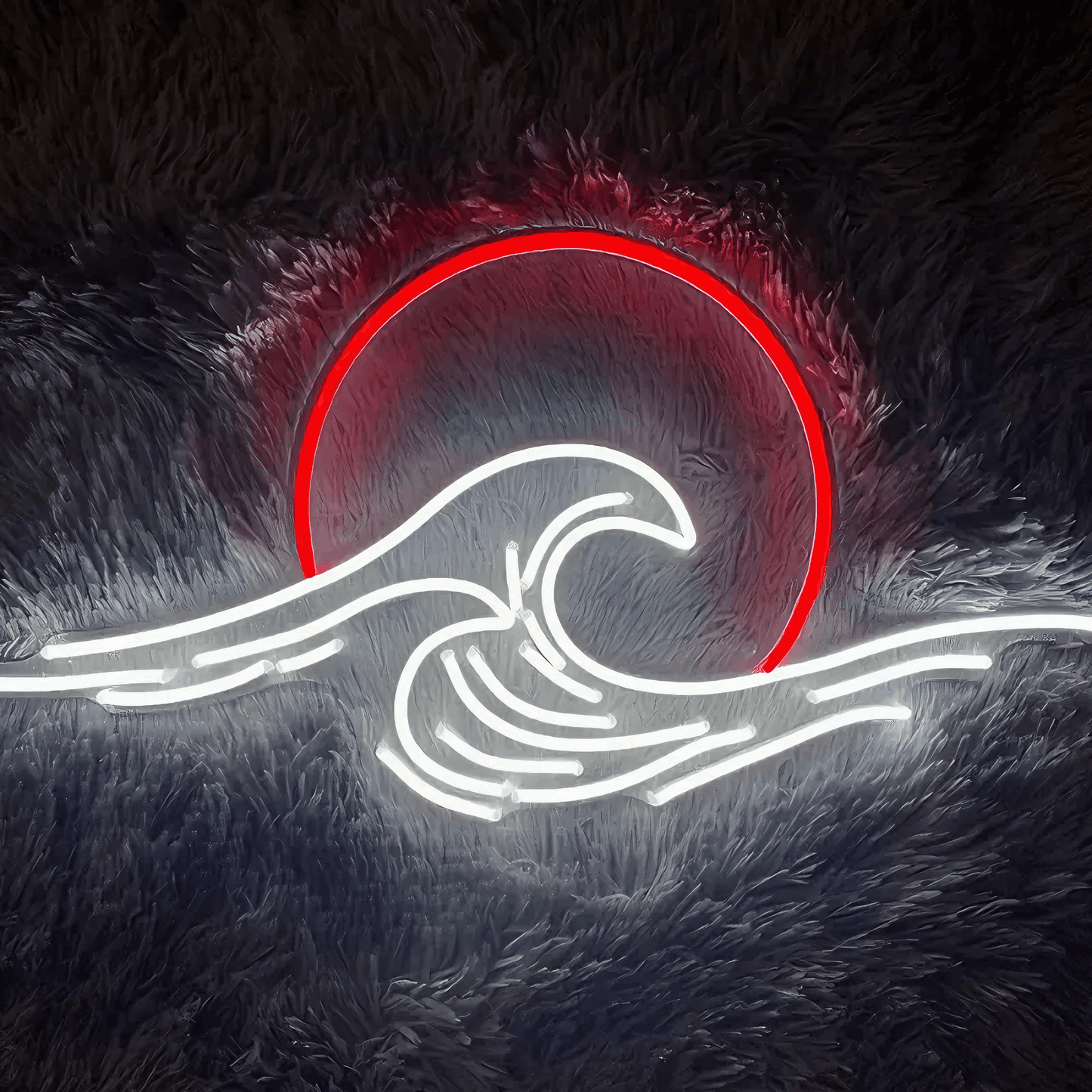 Light grace Lunar Moon Wave Neon Sign - Navy-Pink / AU