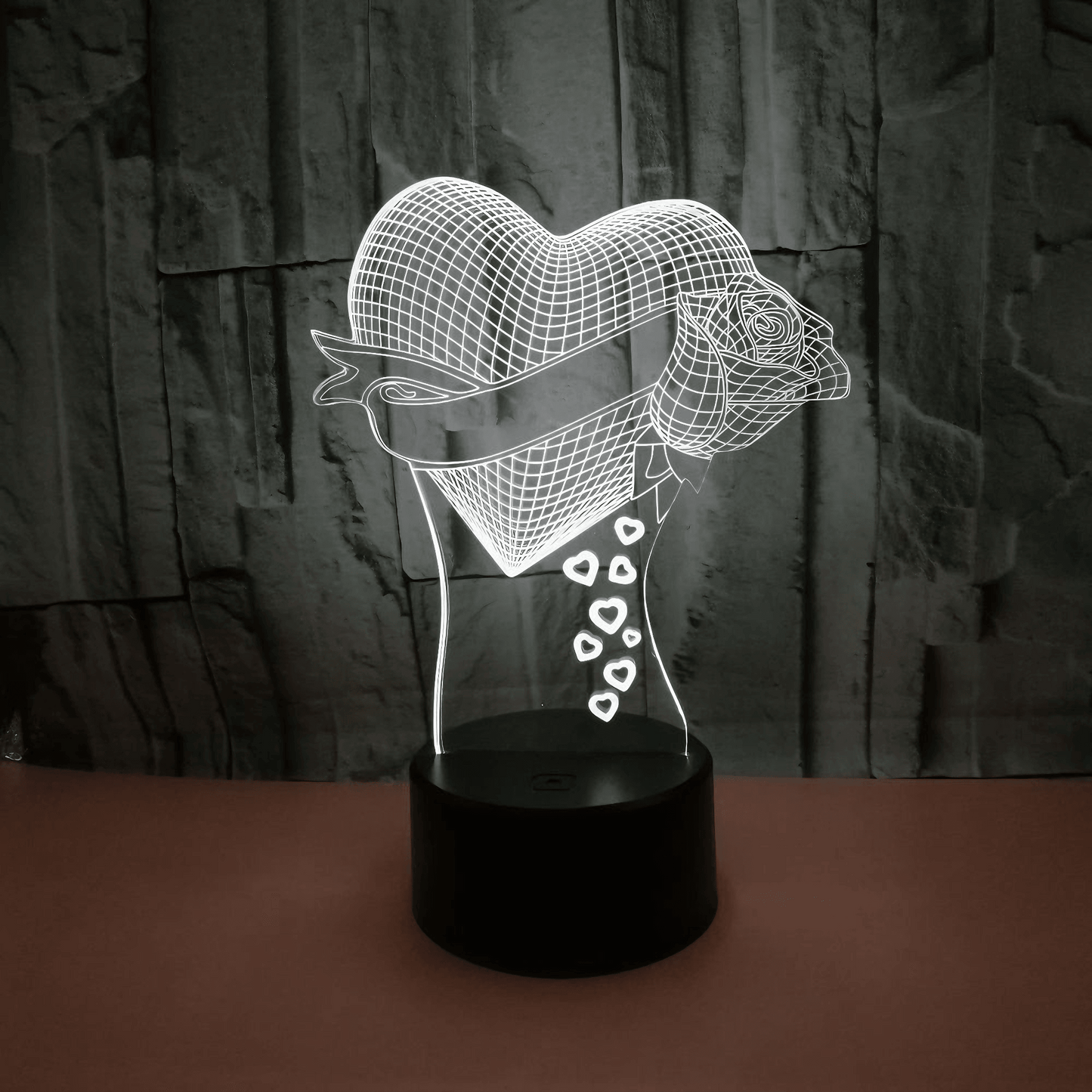 night lights from Light grace Heart Rose 3D Lamp