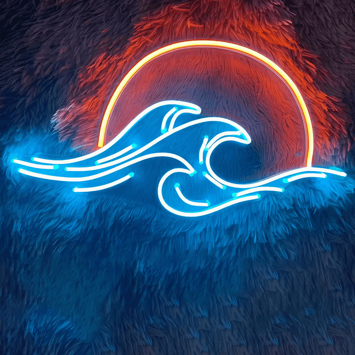 Light grace Lunar Moon Wave Neon Sign - Navy-Pink / AU