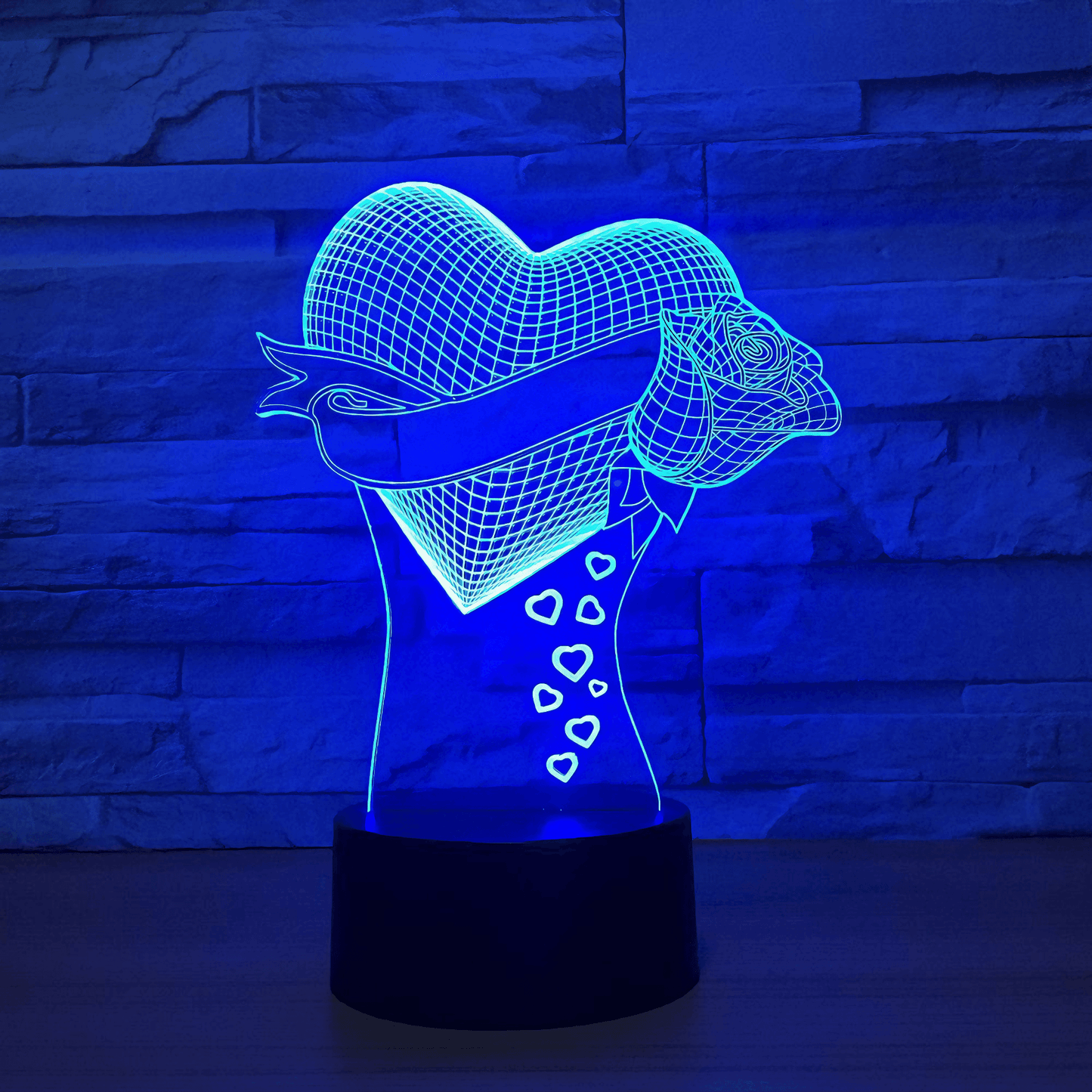 night lights from Light grace Heart Rose 3D Lamp