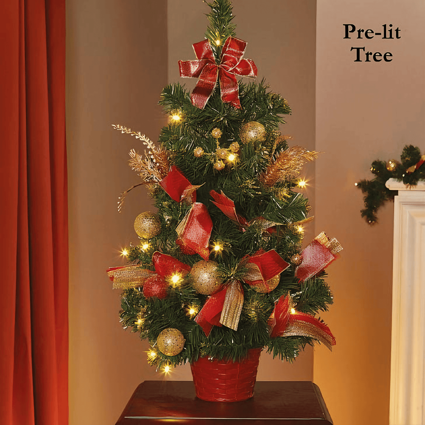 Light grace Decorative Christmas Tree glowing in dark room