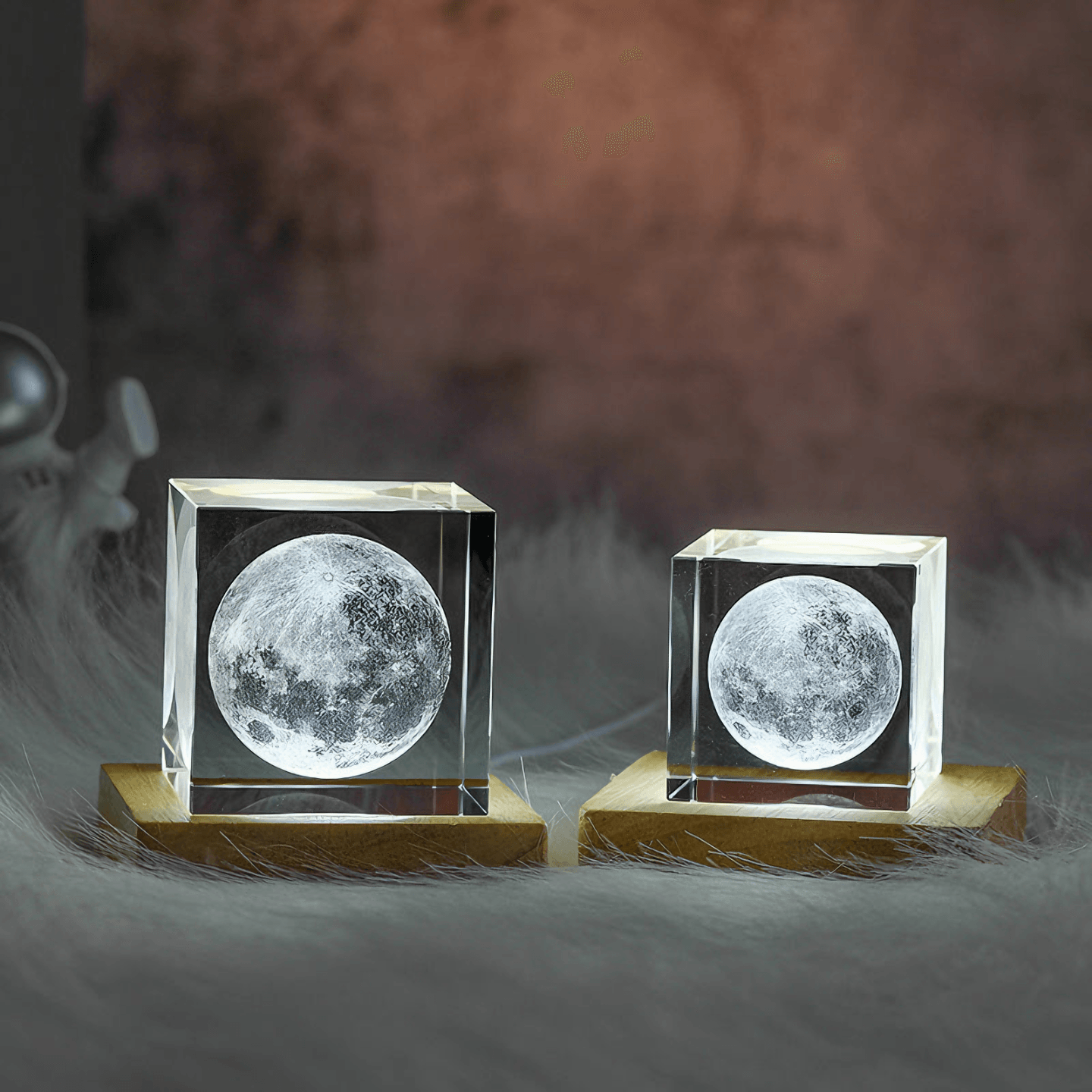 Space 3D Cube Lamp - Moon / 4cm from Light grace