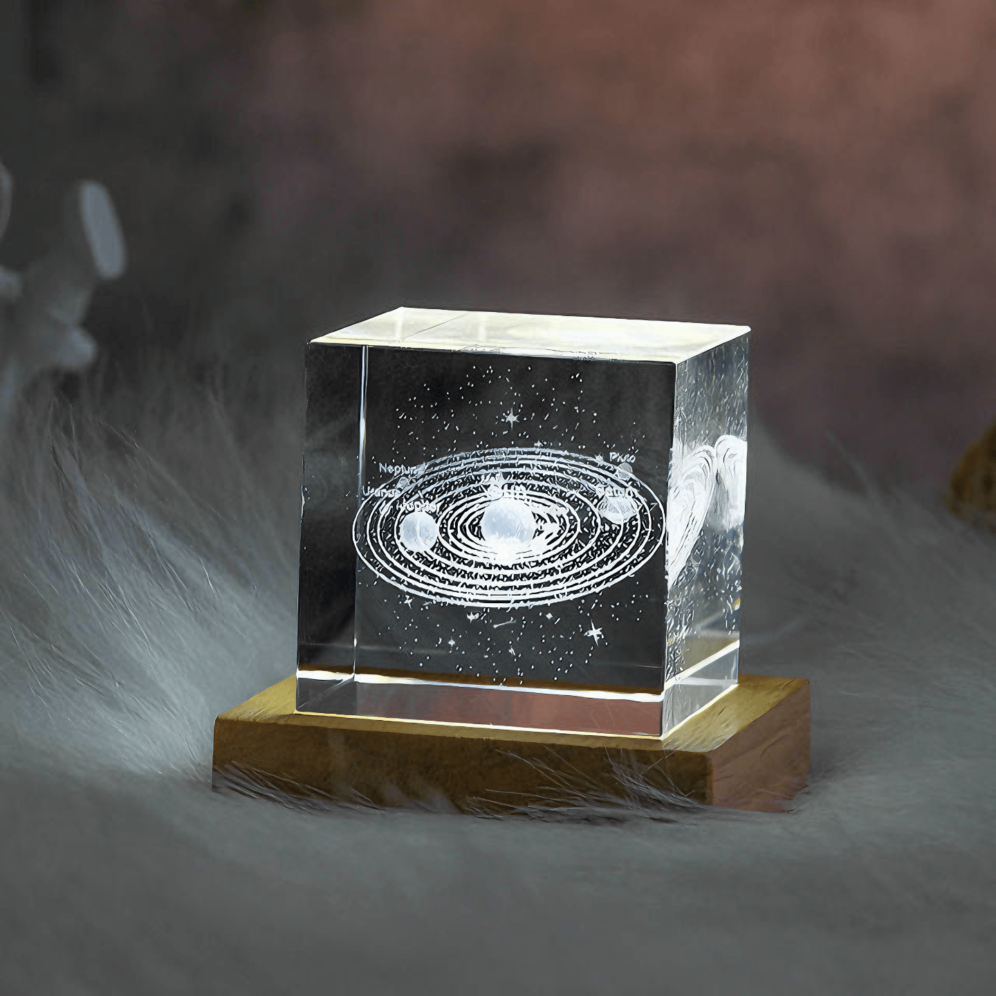 Space 3D Cube Lamp - Moon / 4cm from Light grace