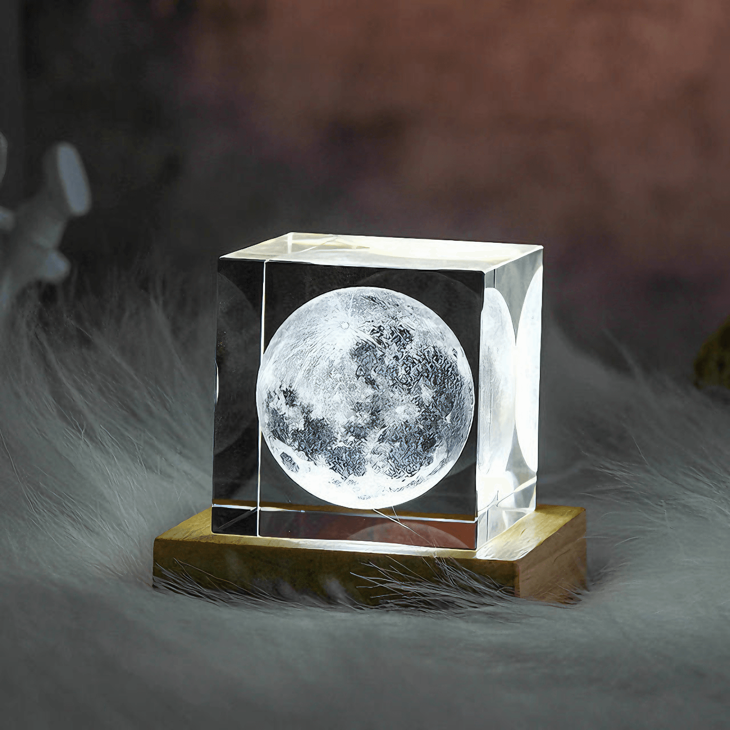 Space 3D Cube Lamp - Moon / 4cm from Light grace