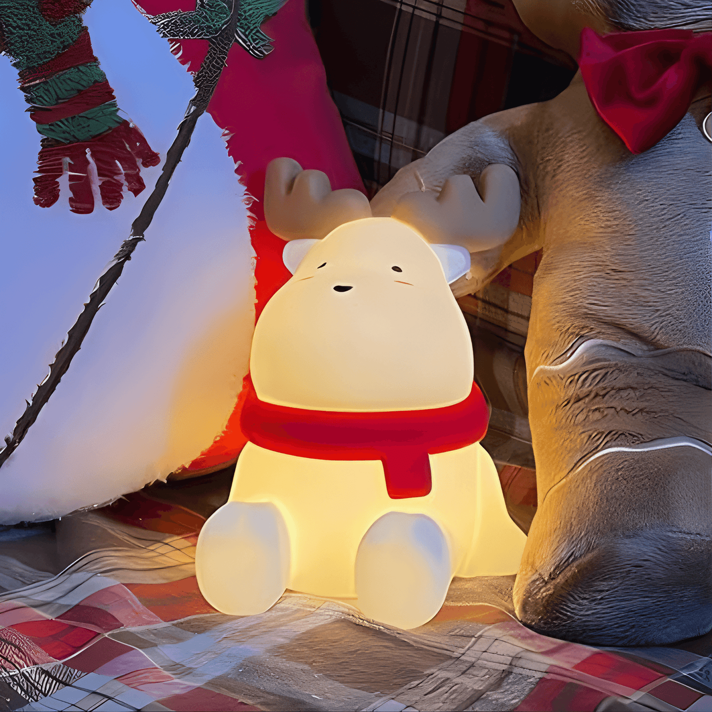Light grace cute Moose Night Light - Red