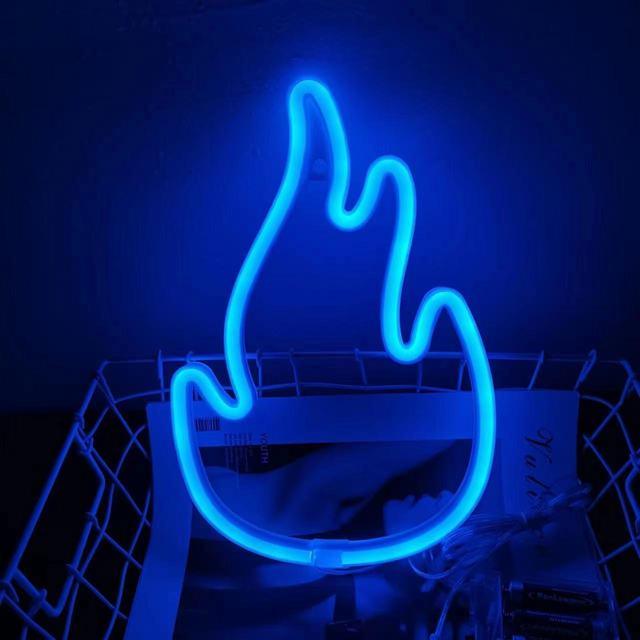 Lightgrace Fire Flame Neon Sign - Blue 2
