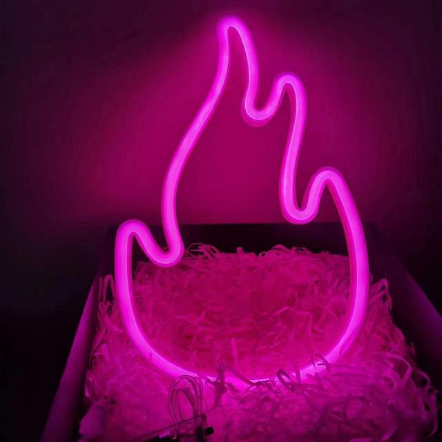 Lightgrace Fire Flame Neon Sign - Pink 2