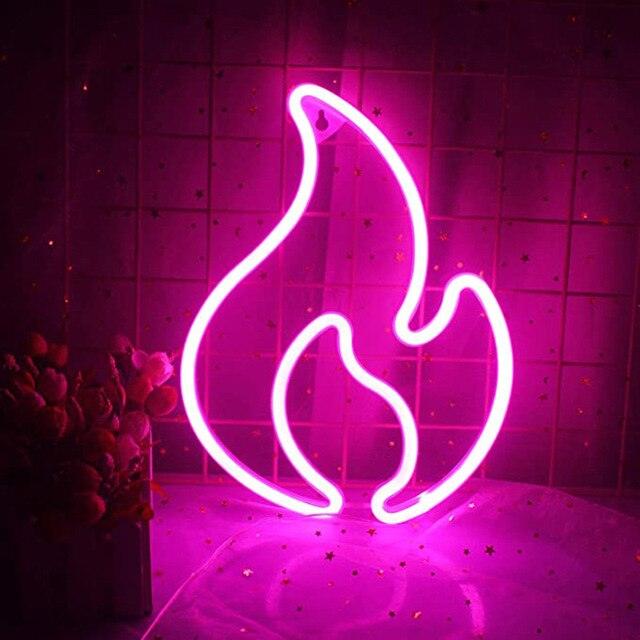 Lightgrace Fire Flame Neon Sign - Pink