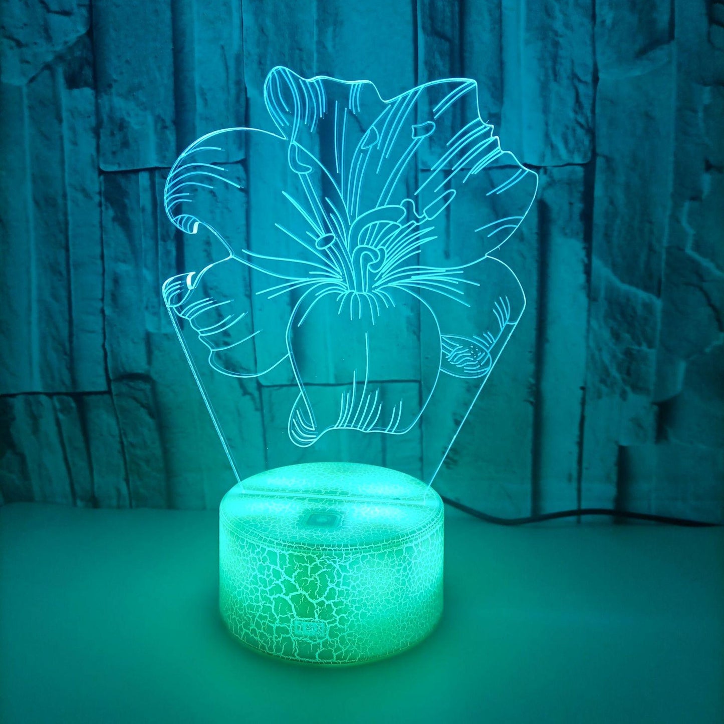 Light grace Lily Flower 3D Lamp in bedroom