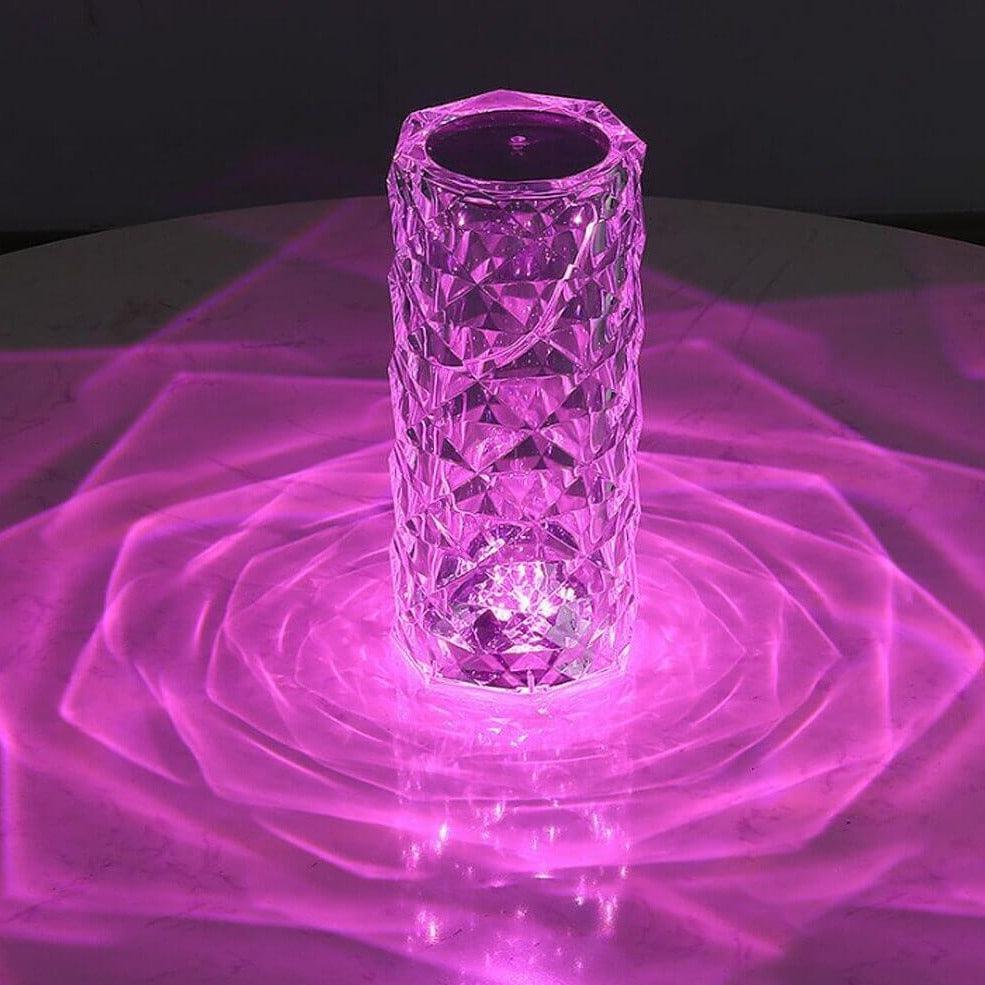 Light grace Crystal Lamp glowing in dark room