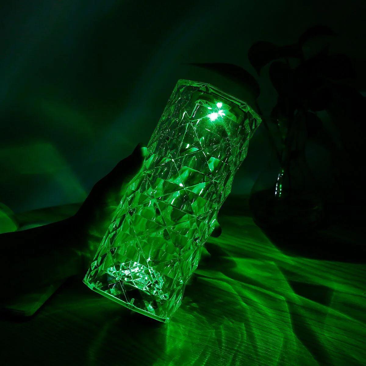 Light grace Crystal Lamp glowing in dark room