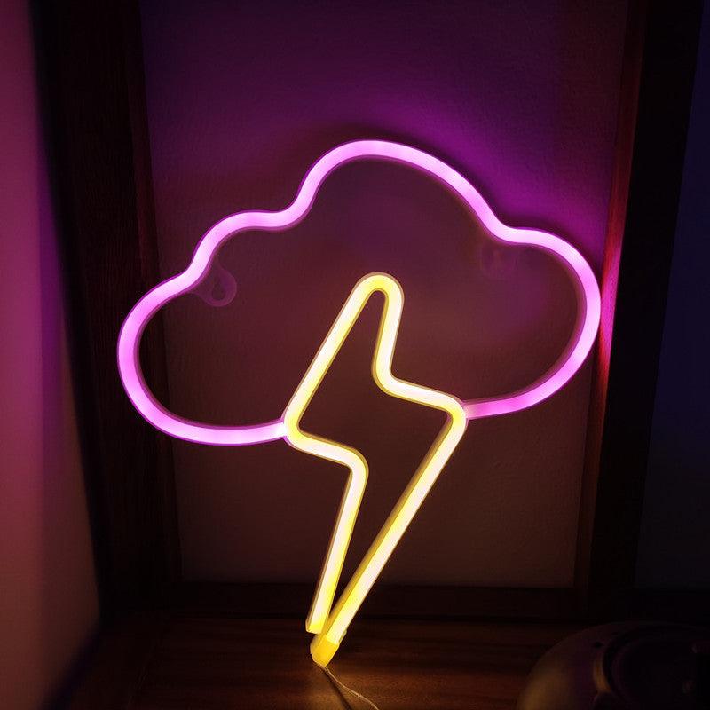 Light grace Lightning Cloud Neon Sign in bedroom
