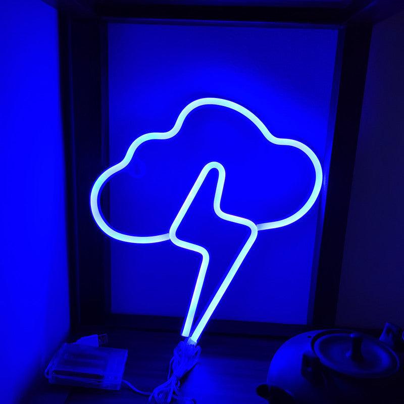 Lightgrace Lightning Cloud Neon Sign - Blue