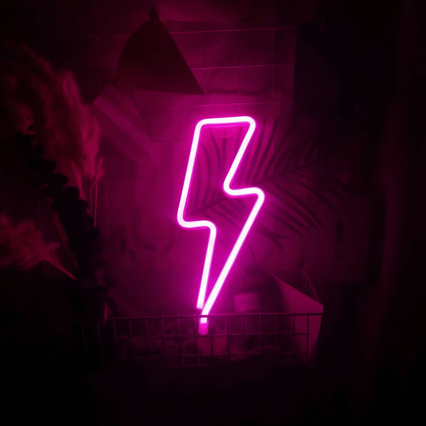 pink lightning neon sign from light grace