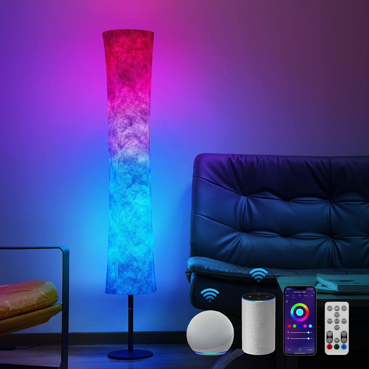 RGB Fabric Floor Lamp from Light grace in room corner