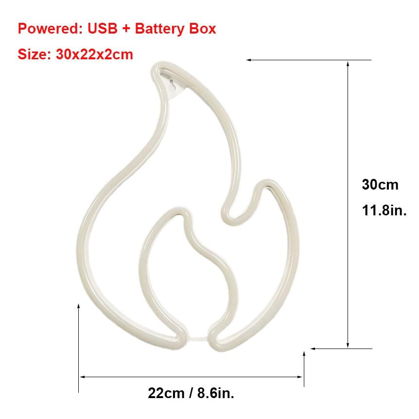 Lightgrace Fire Flame Neon Sign - Red