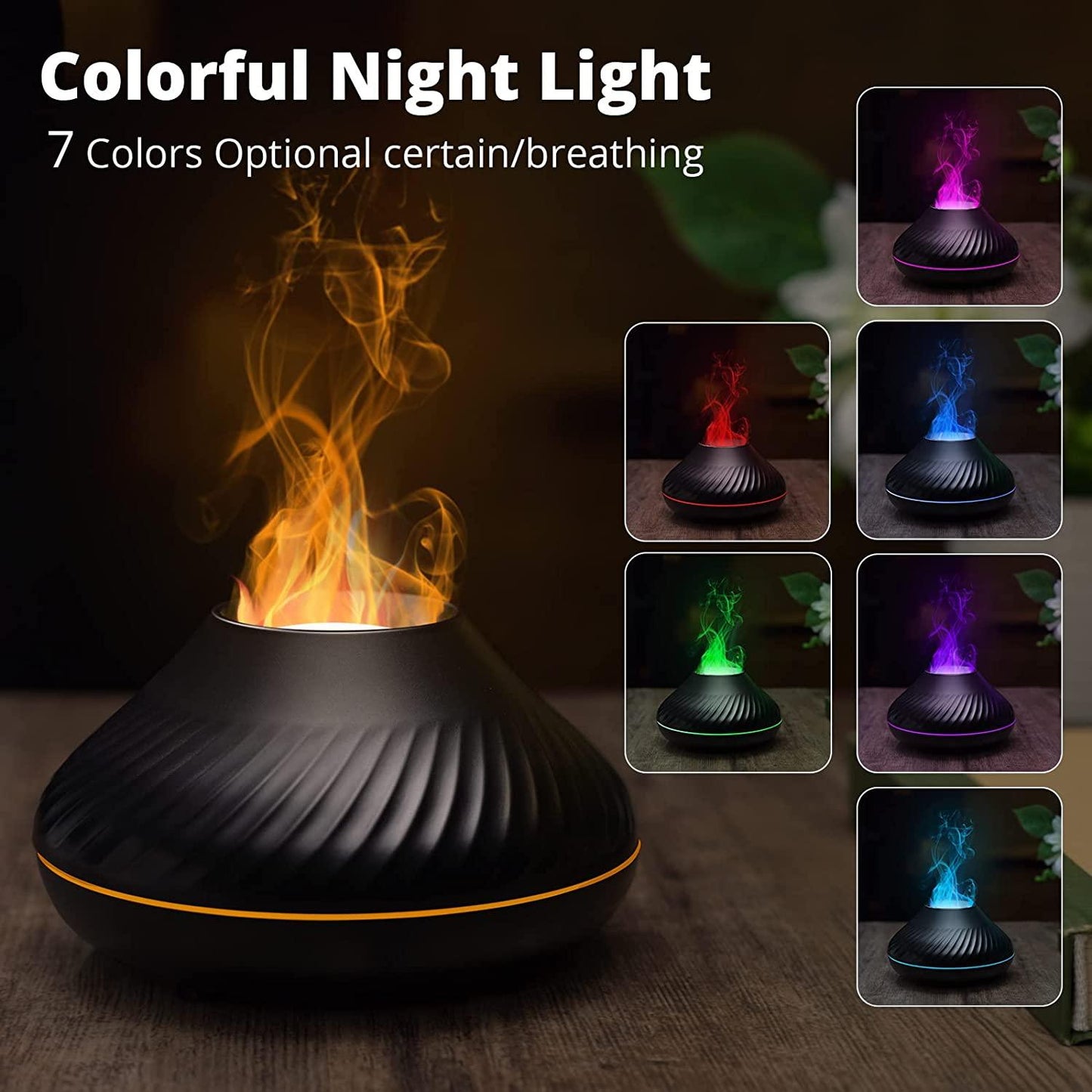 cute Volcanic Flame Diffuser - Black from Light grace