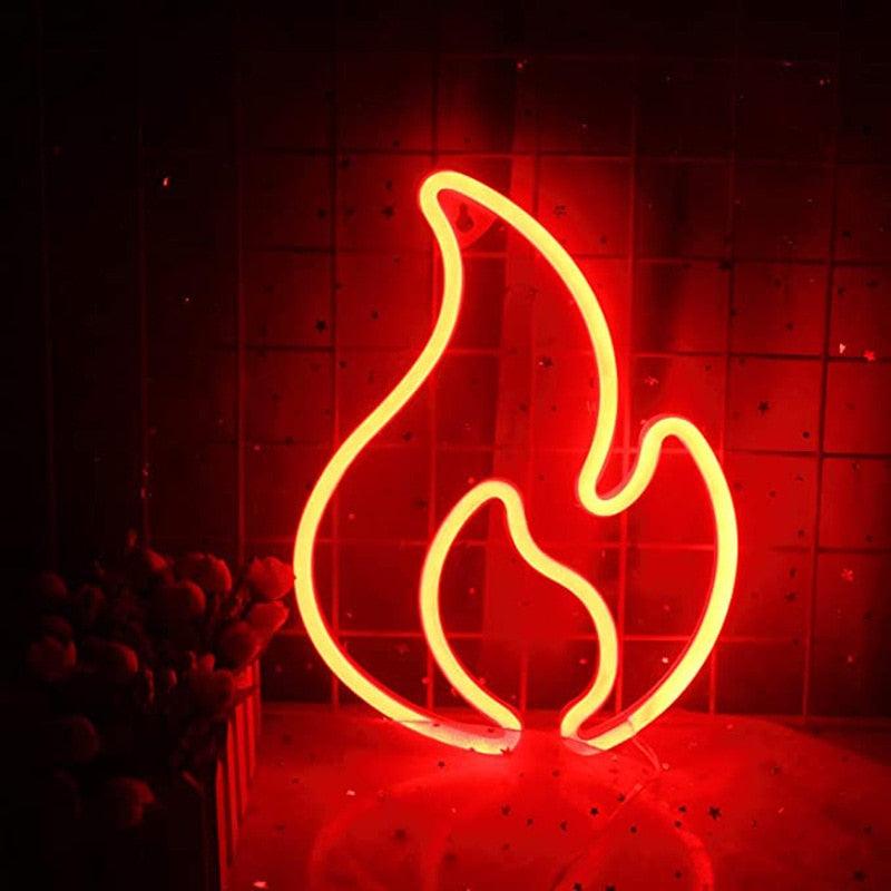 Lightgrace Fire Flame Neon Sign - Red 2