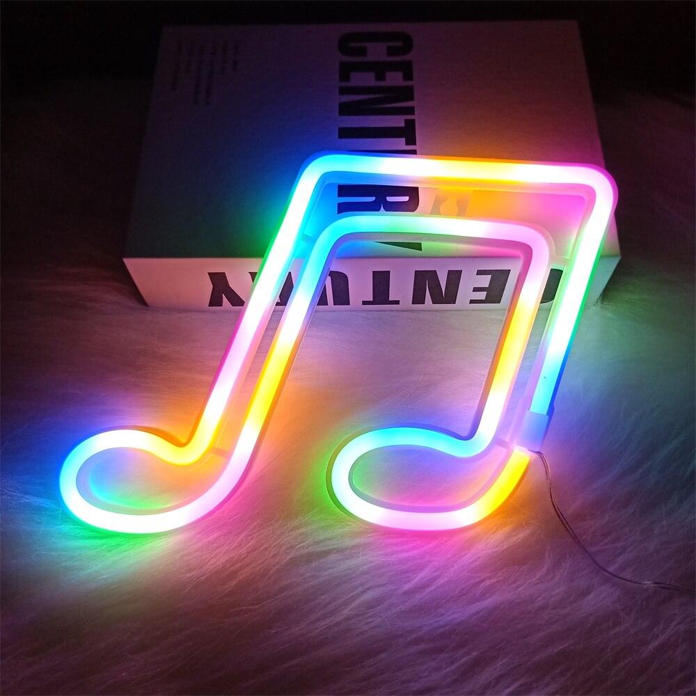 Light grace cute Music Note Neon Signs - Red