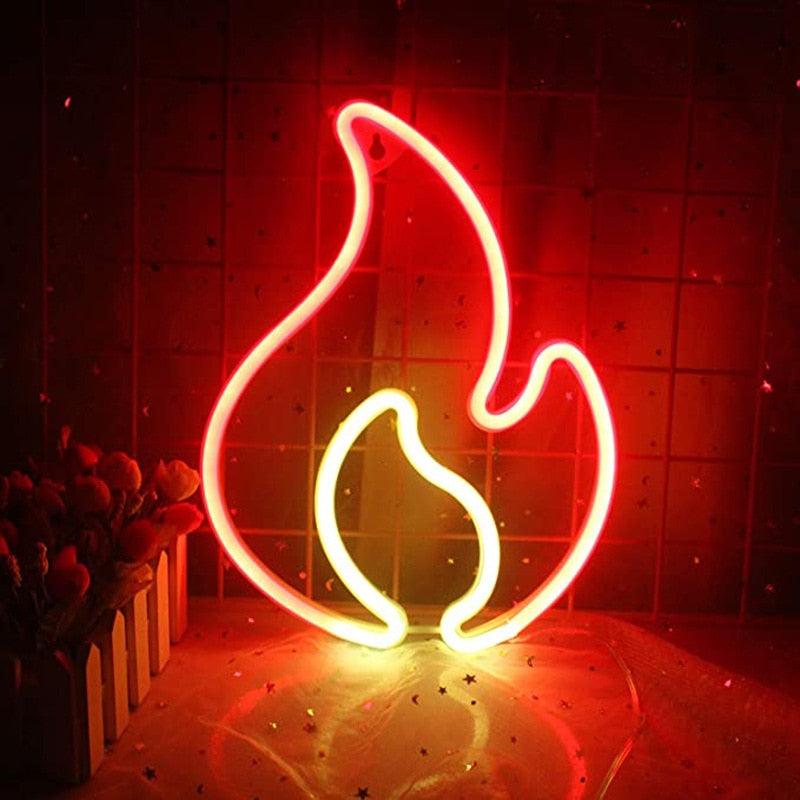 Fire Flame Neon Sign - Light Grace