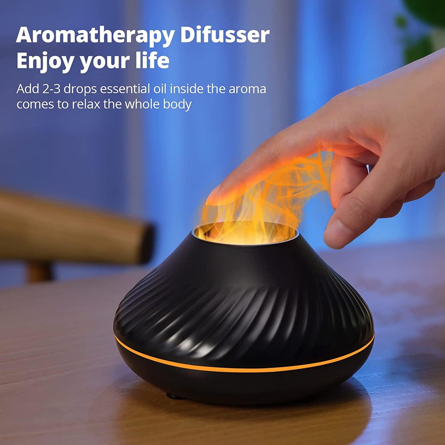 cute Volcanic Flame Diffuser - Black from Light grace