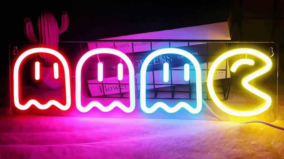 light grace pac man neon sign colorful for blog post