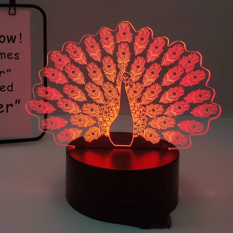 Peacock 3D Lamp