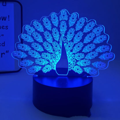 Peacock 3D Lamp