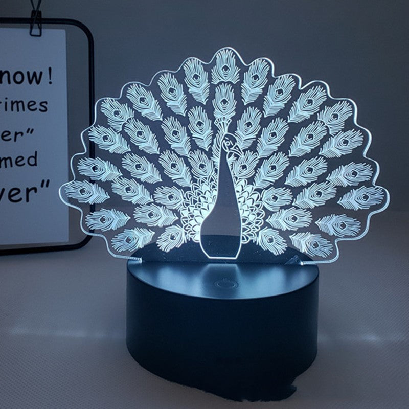 Peacock 3D Lamp