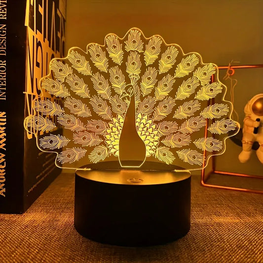 Peacock 3D Lamp