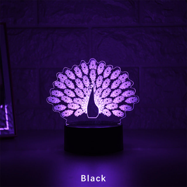 Peacock 3D Lamp