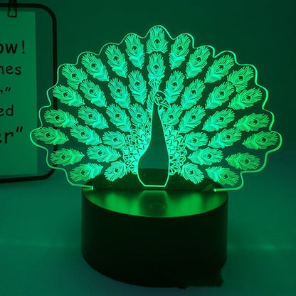 Peacock 3D Lamp