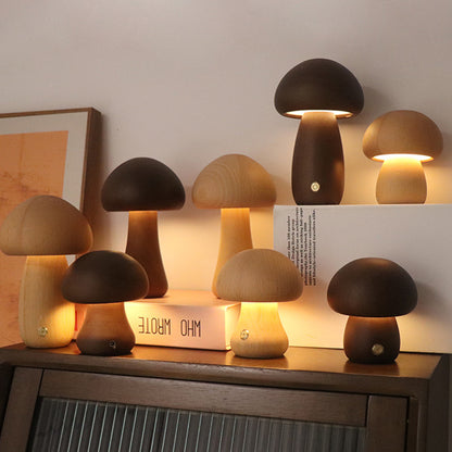 Wooden Mushroom Night Lamp