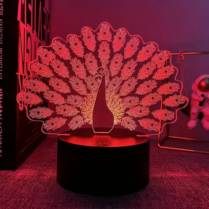 Peacock 3D Lamp