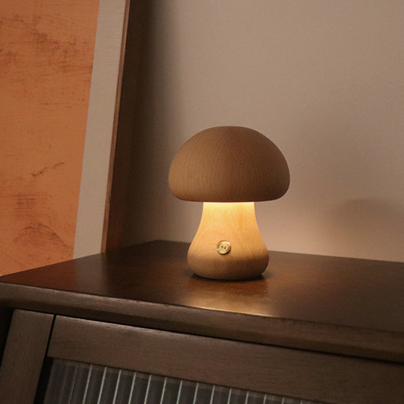 Wooden Mushroom Night Lamp