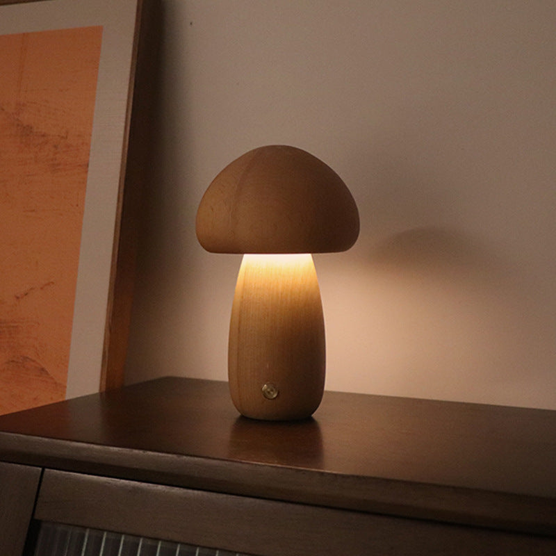 Wooden Mushroom Night Lamp