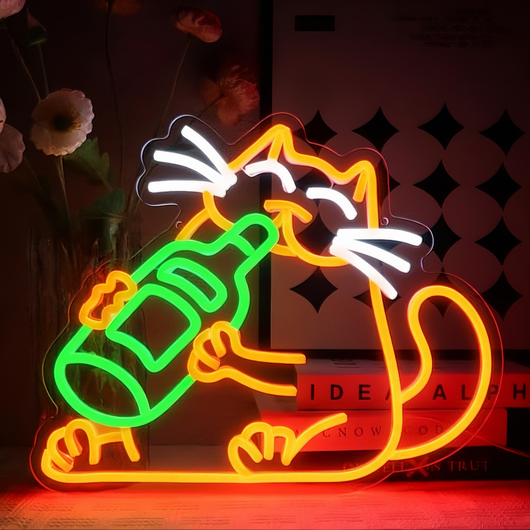 Beer Cat Neon Sign