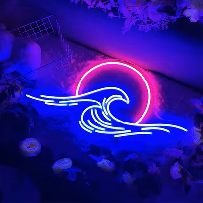 Lunar Moon Wave Neon Sign