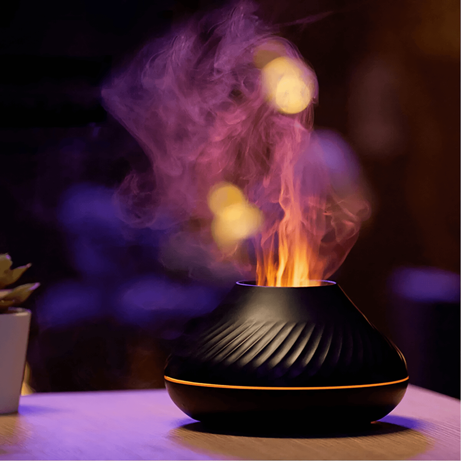cute Volcanic Flame Diffuser - Black from Light grace
