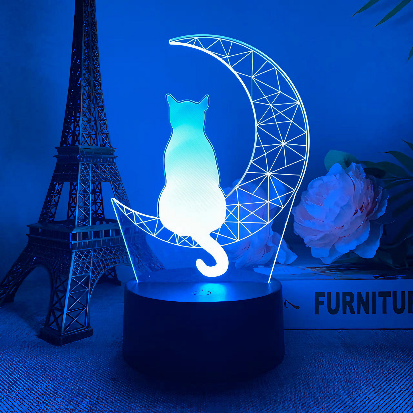 Moon Cat 3D Lamp