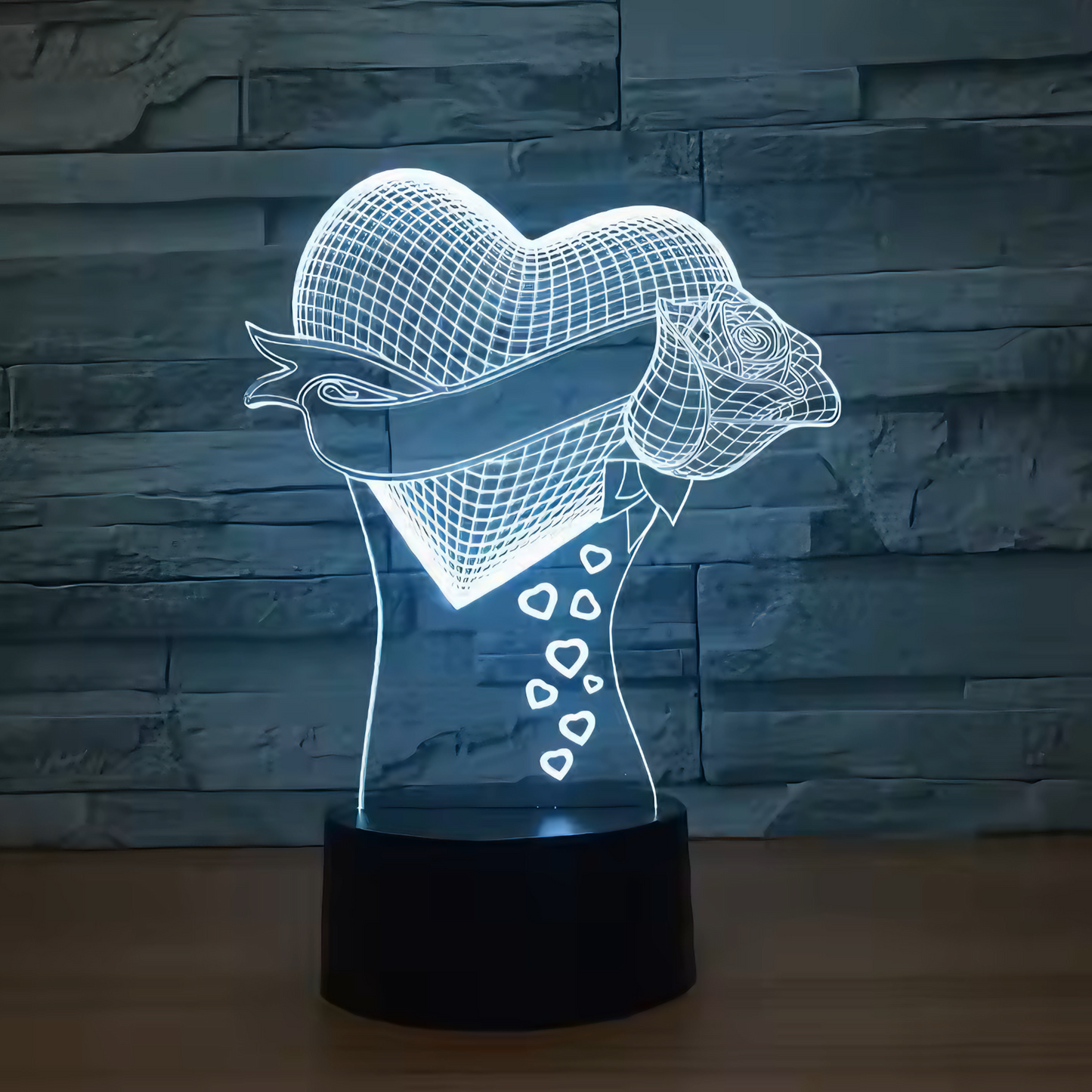 Heart Rose 3D Lamp